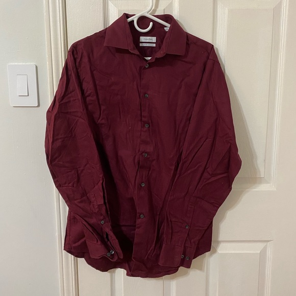 Calvin Klein Maroon Dress Shirt - Picture 1 of 3
